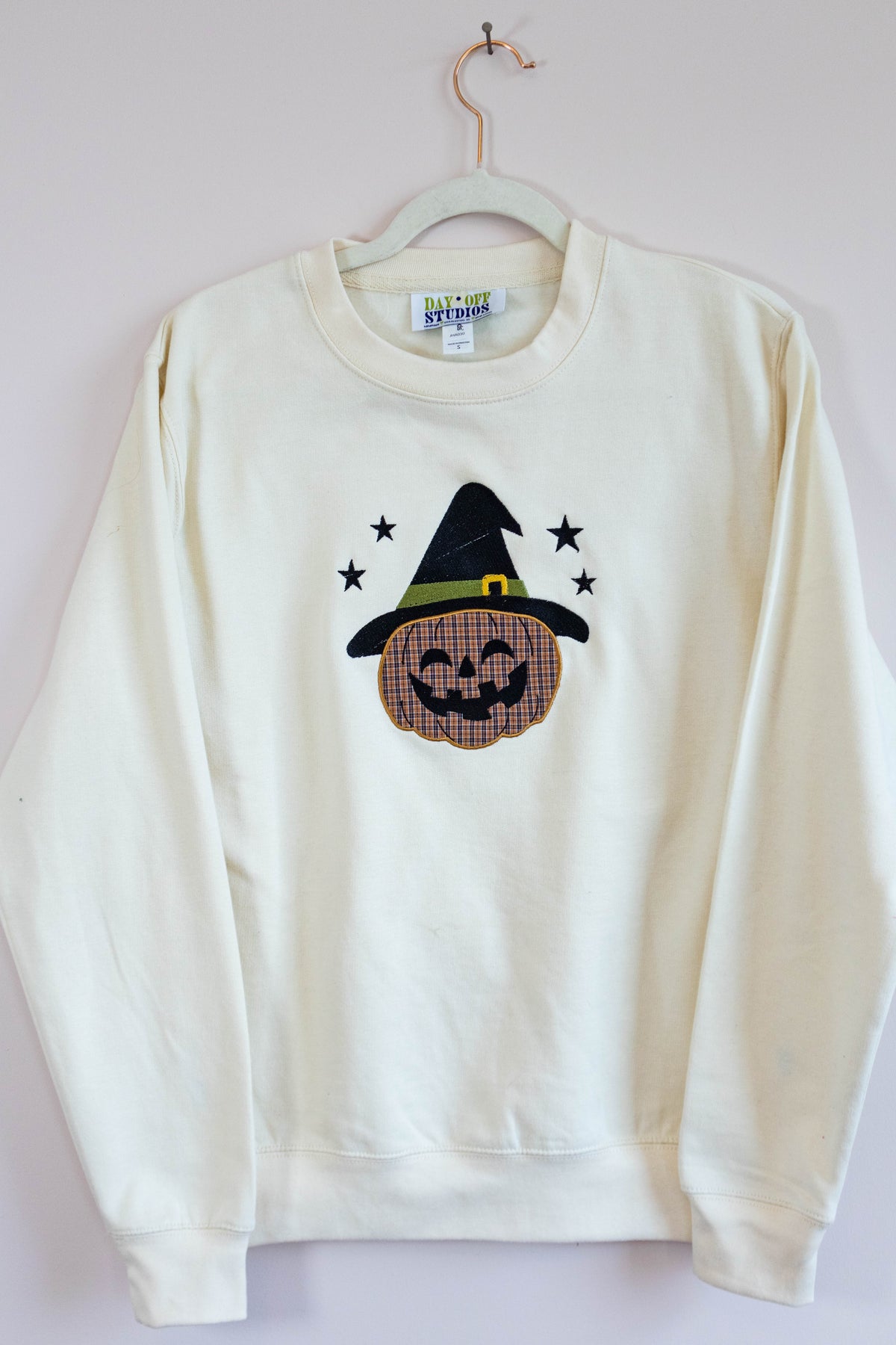 Witchy Pumpkin Applique Sweatshirt - Small
