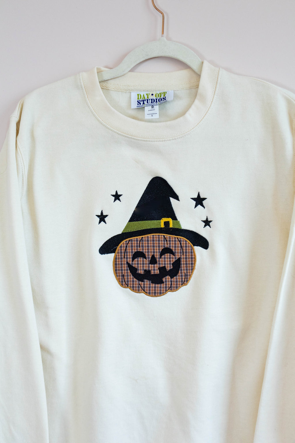 Witchy Pumpkin Applique Sweatshirt - Small