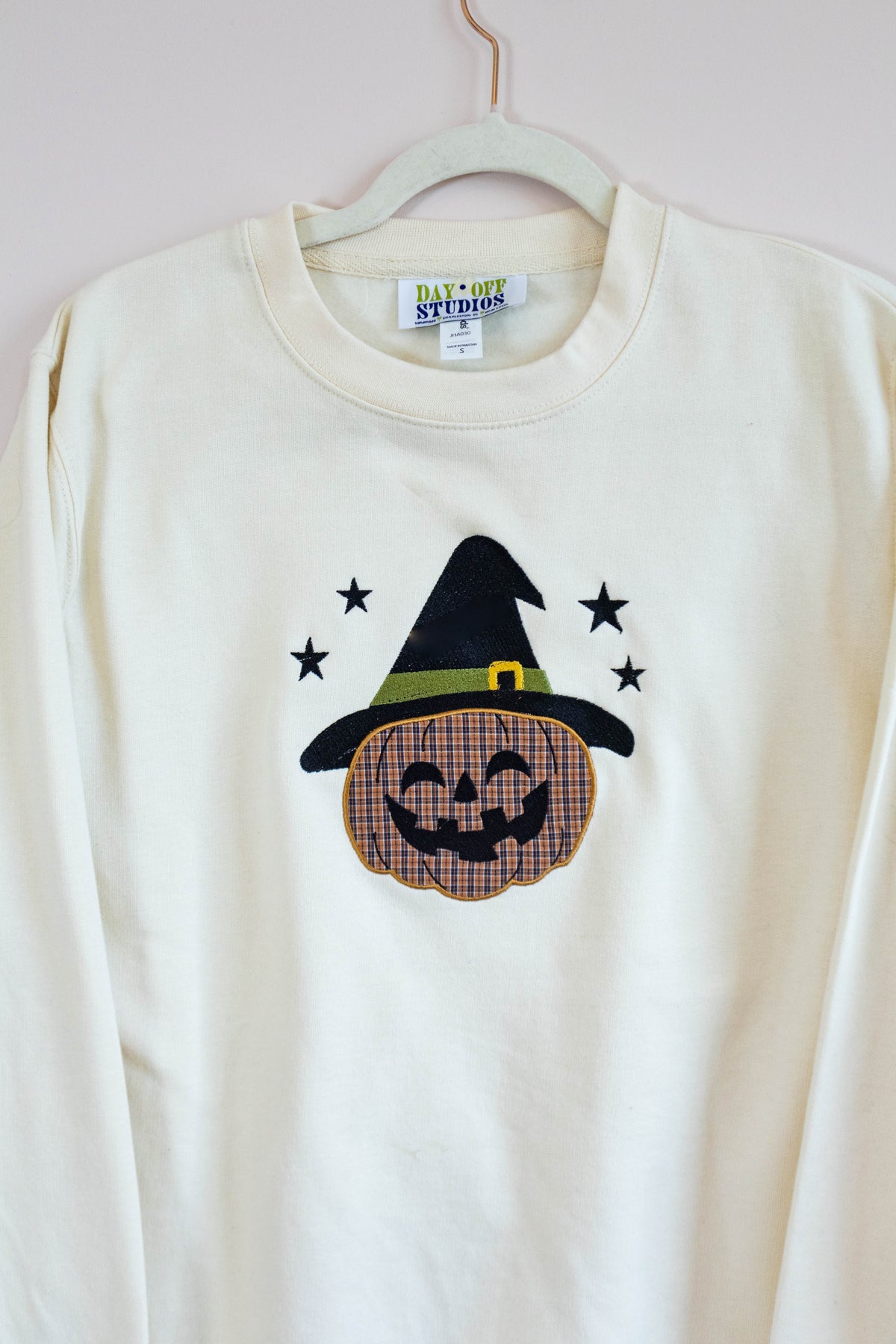 Witchy Pumpkin Applique Sweatshirt - Small