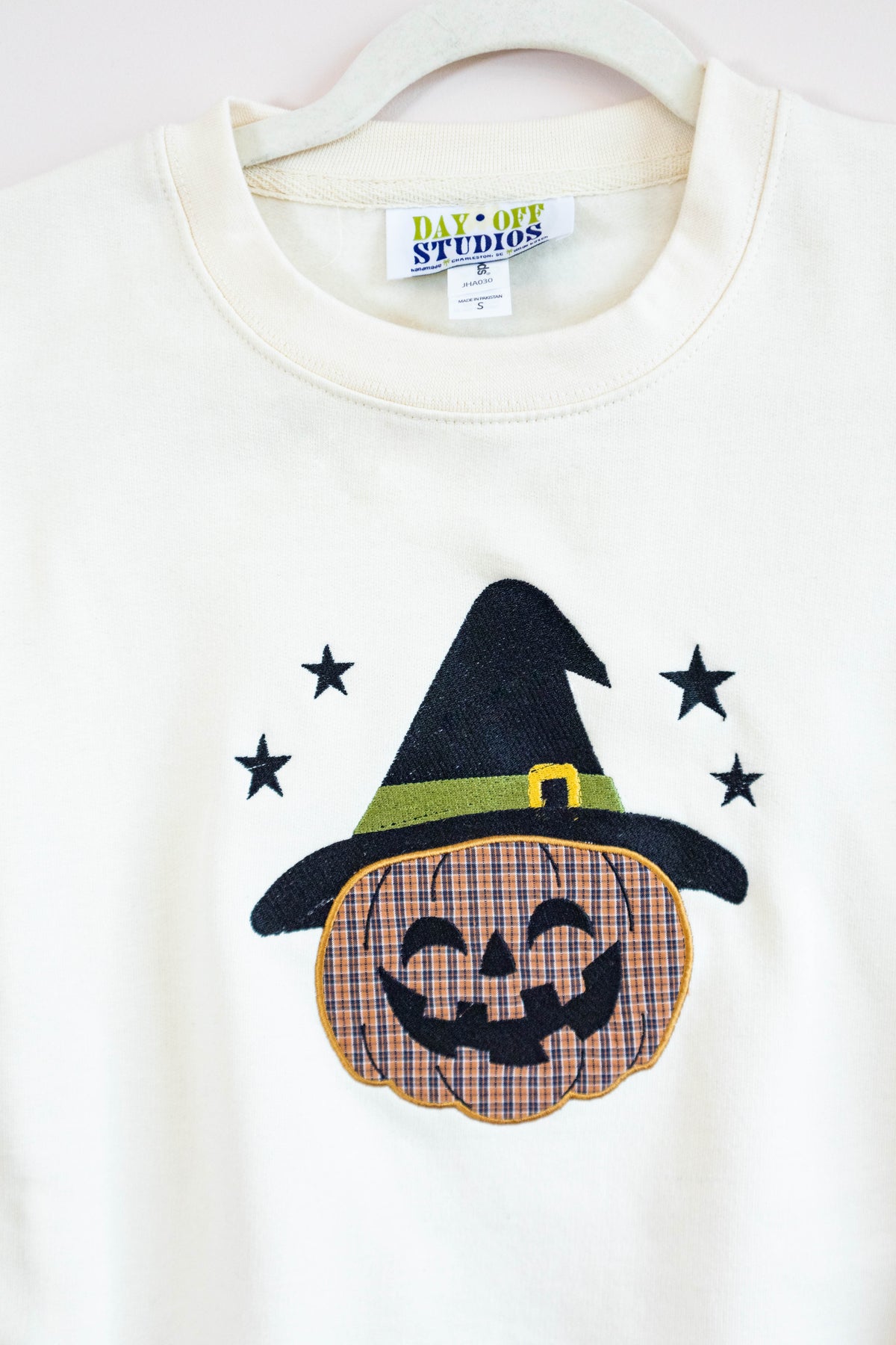 Witchy Pumpkin Applique Sweatshirt - Small
