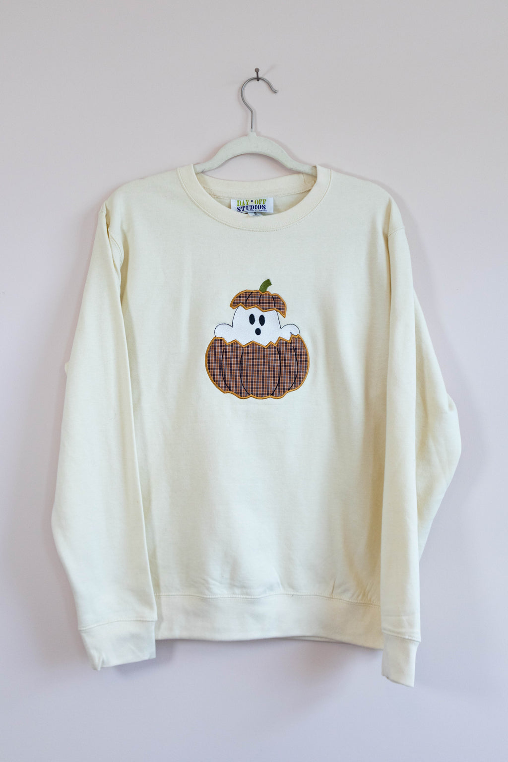 Ghost in Pumpkin Applique Sweatshirt - Medium