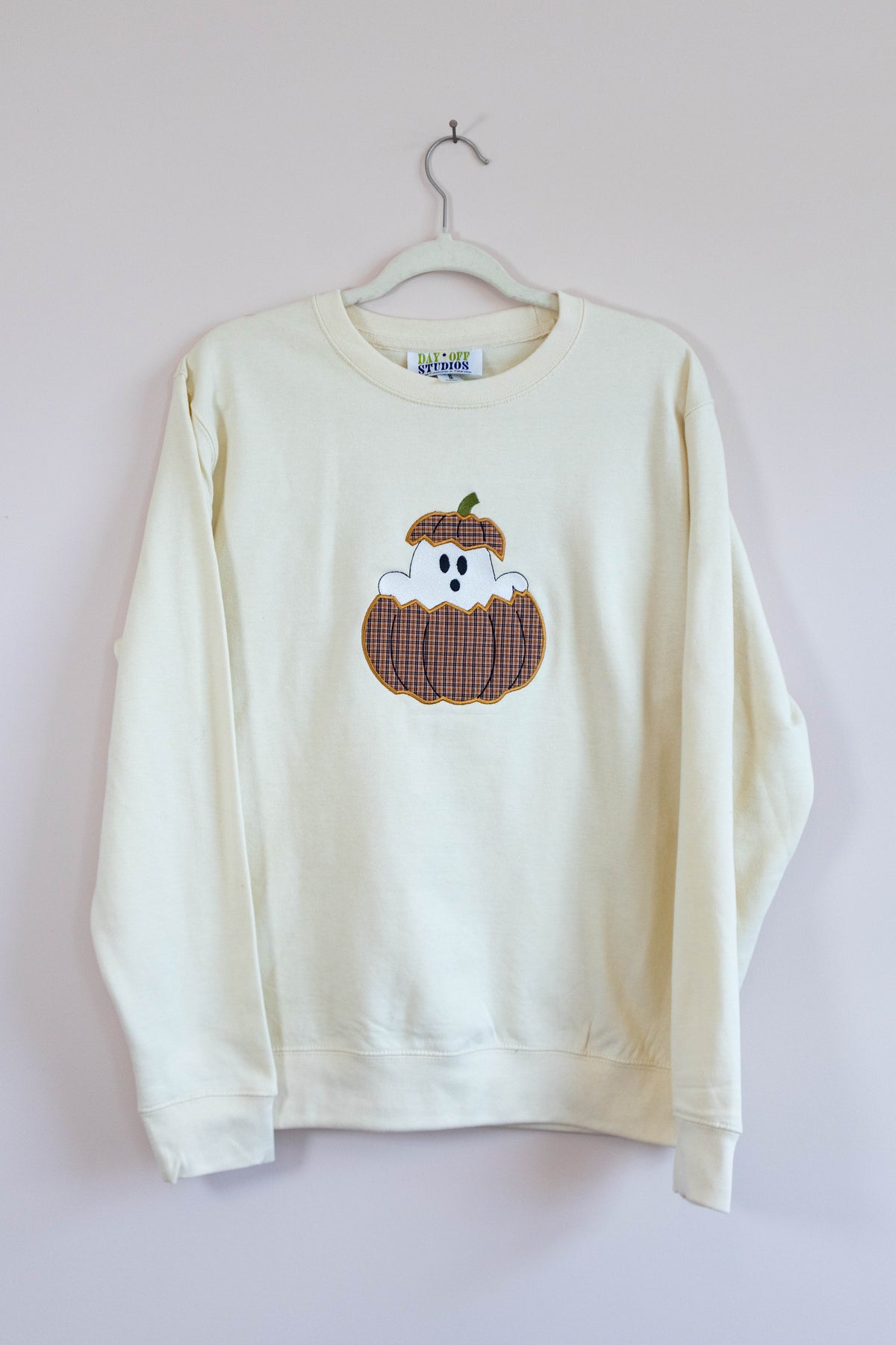 Ghost in Pumpkin Applique Sweatshirt - Medium