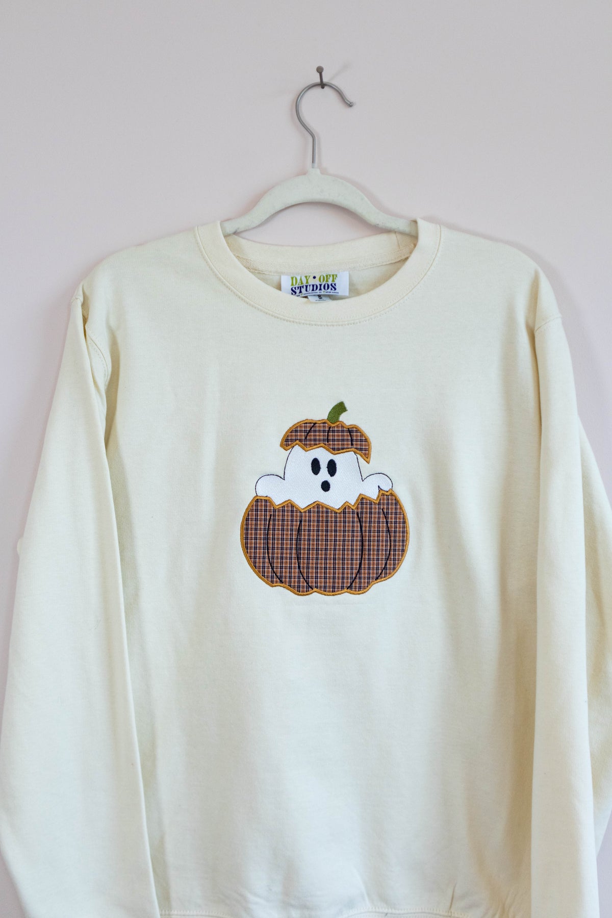 Ghost in Pumpkin Applique Sweatshirt - Medium