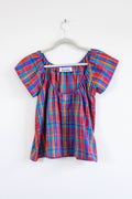 Upcycled Rainbow Plaid Top