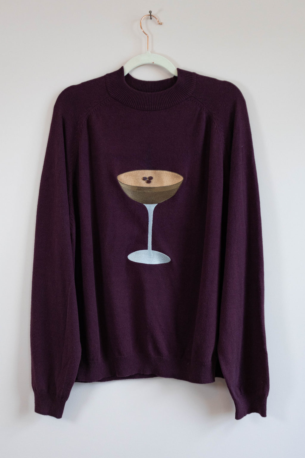 Burgundy Espresso Martini Mock Neck Sweater