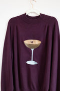 Burgundy Espresso Martini Mock Neck Sweater