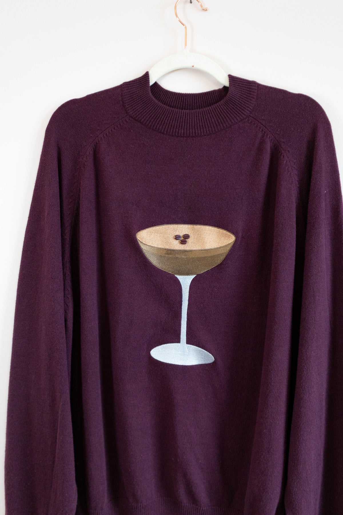 Burgundy Espresso Martini Mock Neck Sweater