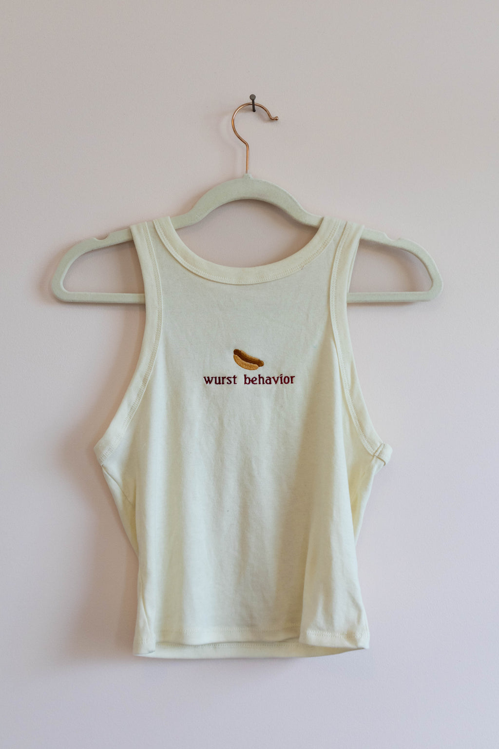 Wurst Behavior Embroidered Hot Dog Tank