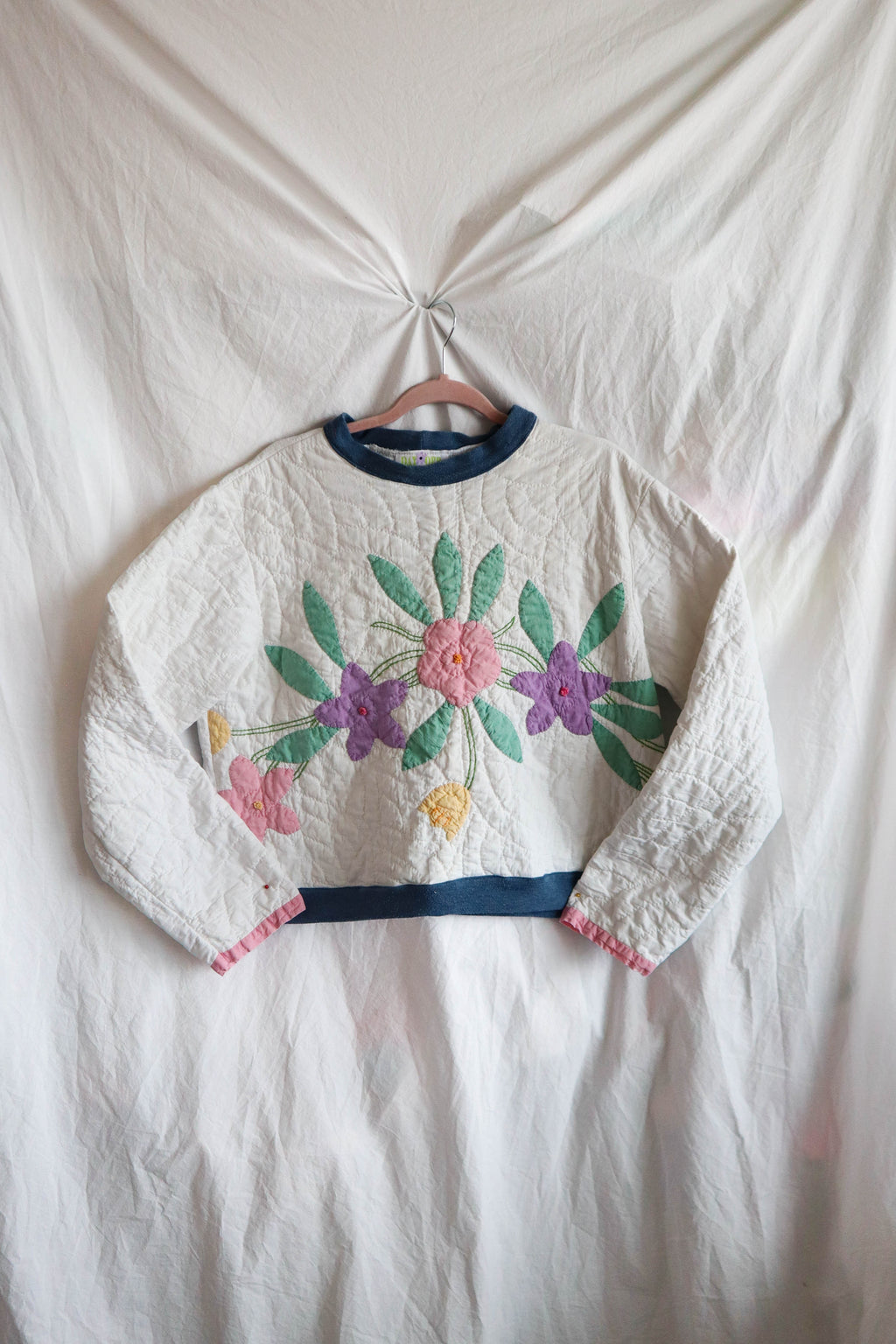 Upcycled Quilt Coquette Crew Neck