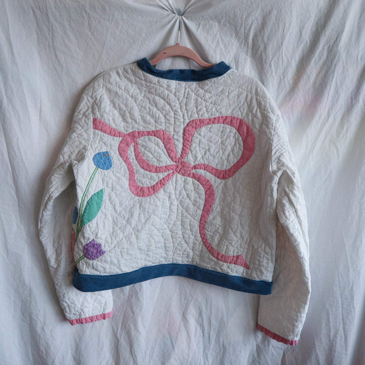 Upcycled Quilt Coquette Crew Neck