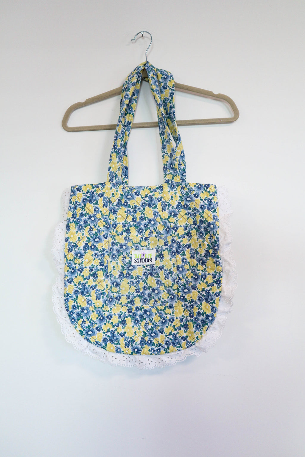 Blue & Yellow Floral Tote Bag