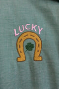 "Lucky" Green Button Down