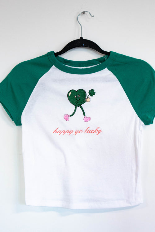 "Happy Go Lucky" Paddy's Day Raglan Tee