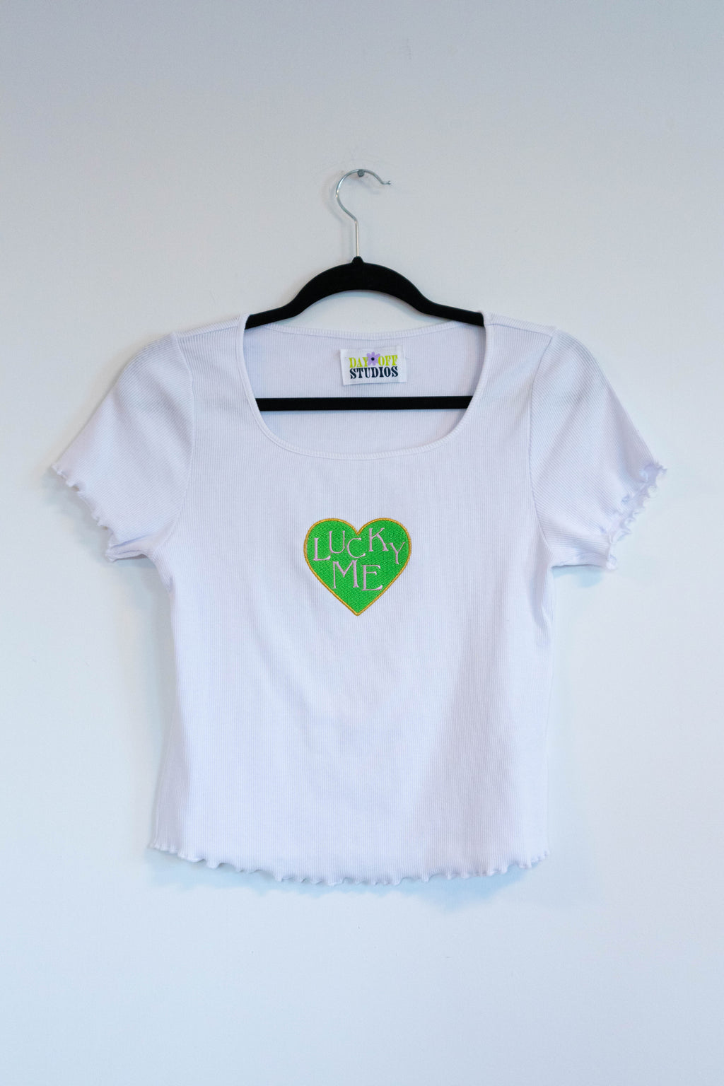 "Lucky Me" Embroidered T-Shirt