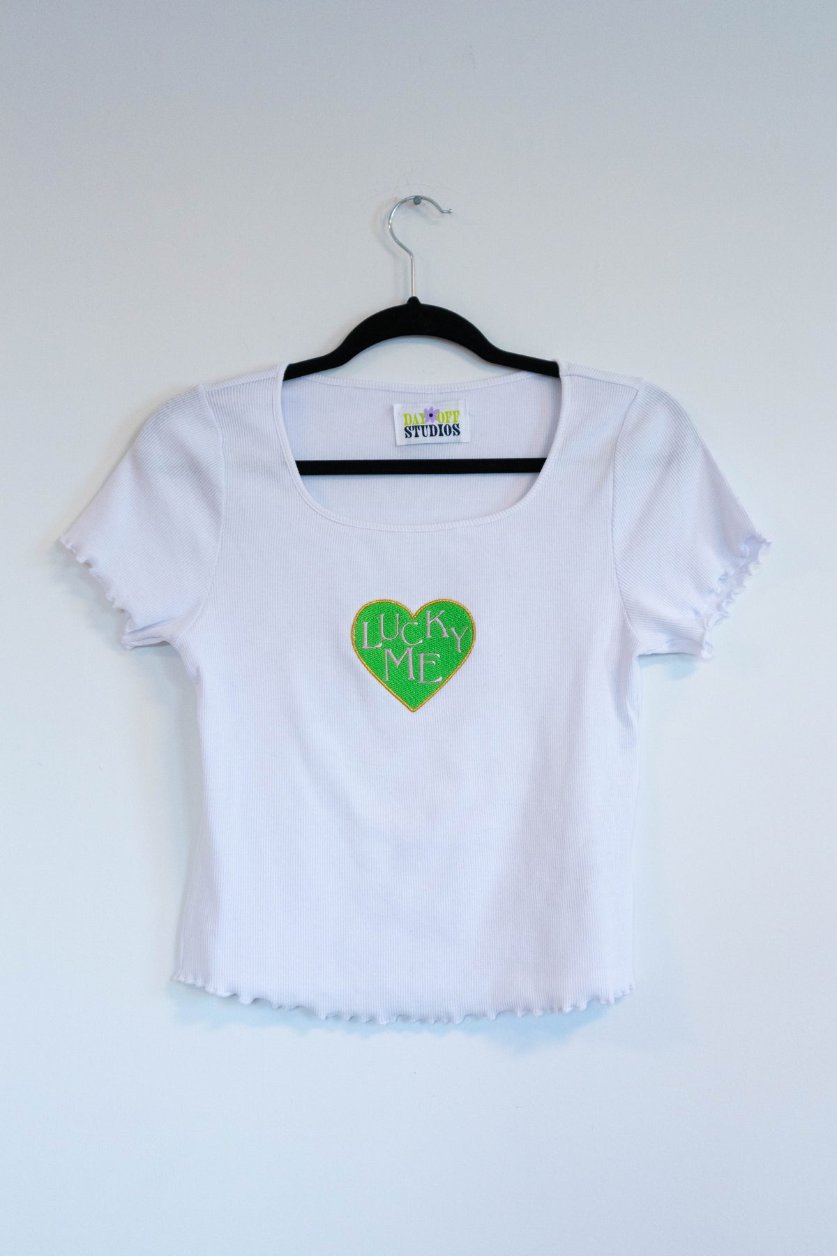 "Lucky Me" Embroidered T-Shirt