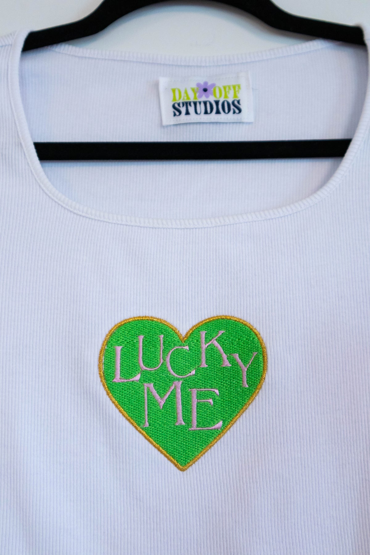 "Lucky Me" Embroidered T-Shirt