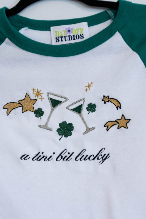 "A Tini Bit Lucky" Raglan Tee - Small