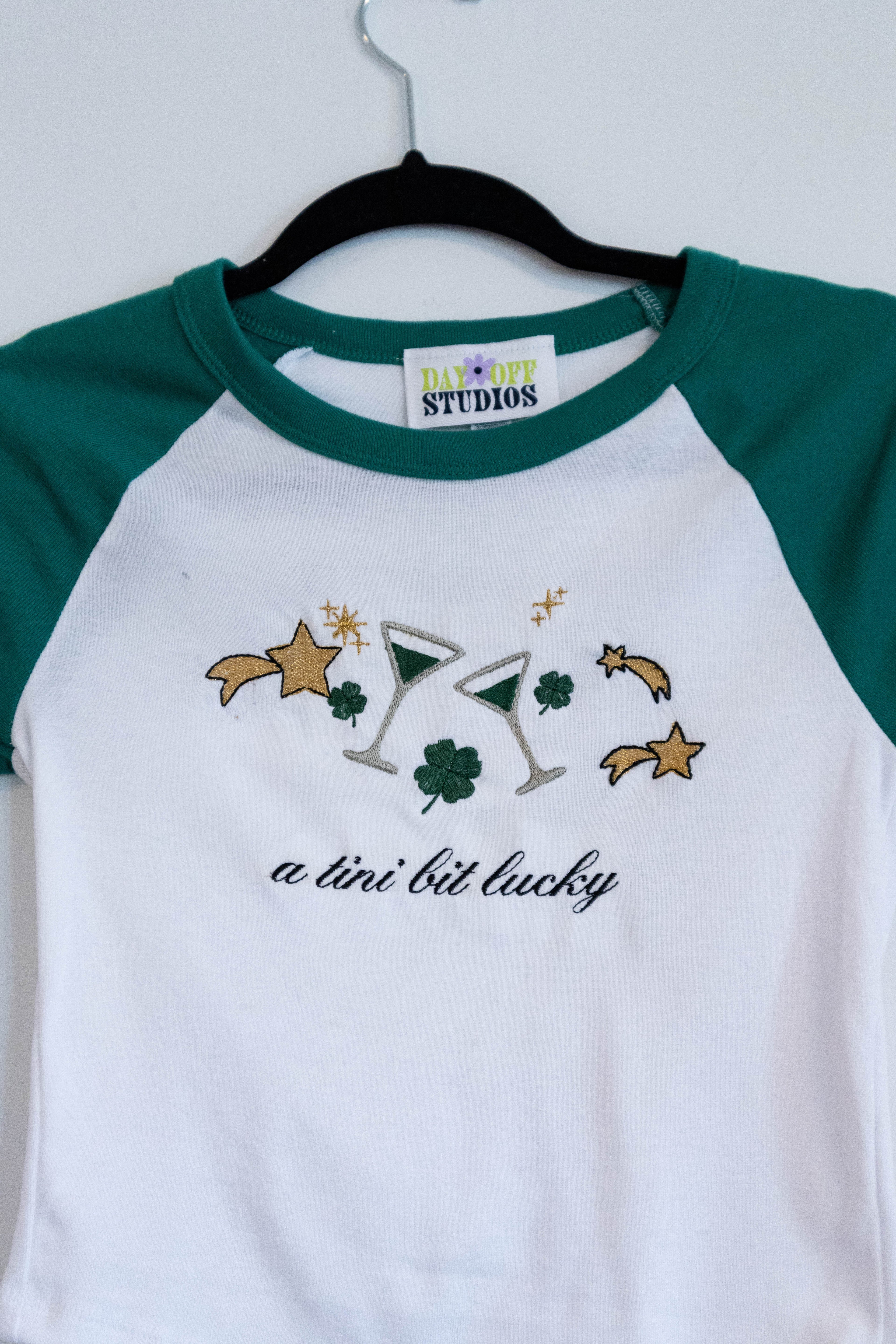 "A Tini Bit Lucky" Raglan Tee - Small