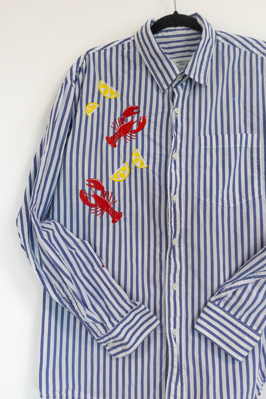 Upcycled Lobster & Lemon Button Down – One of a Kind
