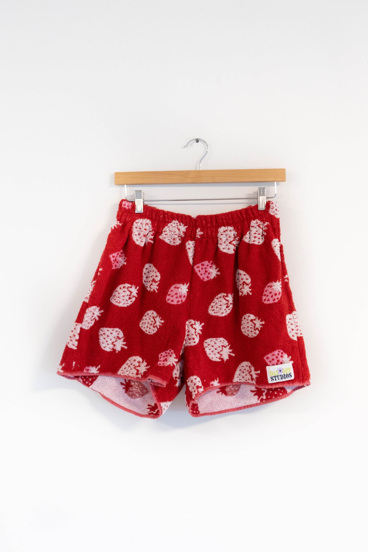 Upcycled Strawberry Towel Shorts – One of a Kind Terrycloth Shorts