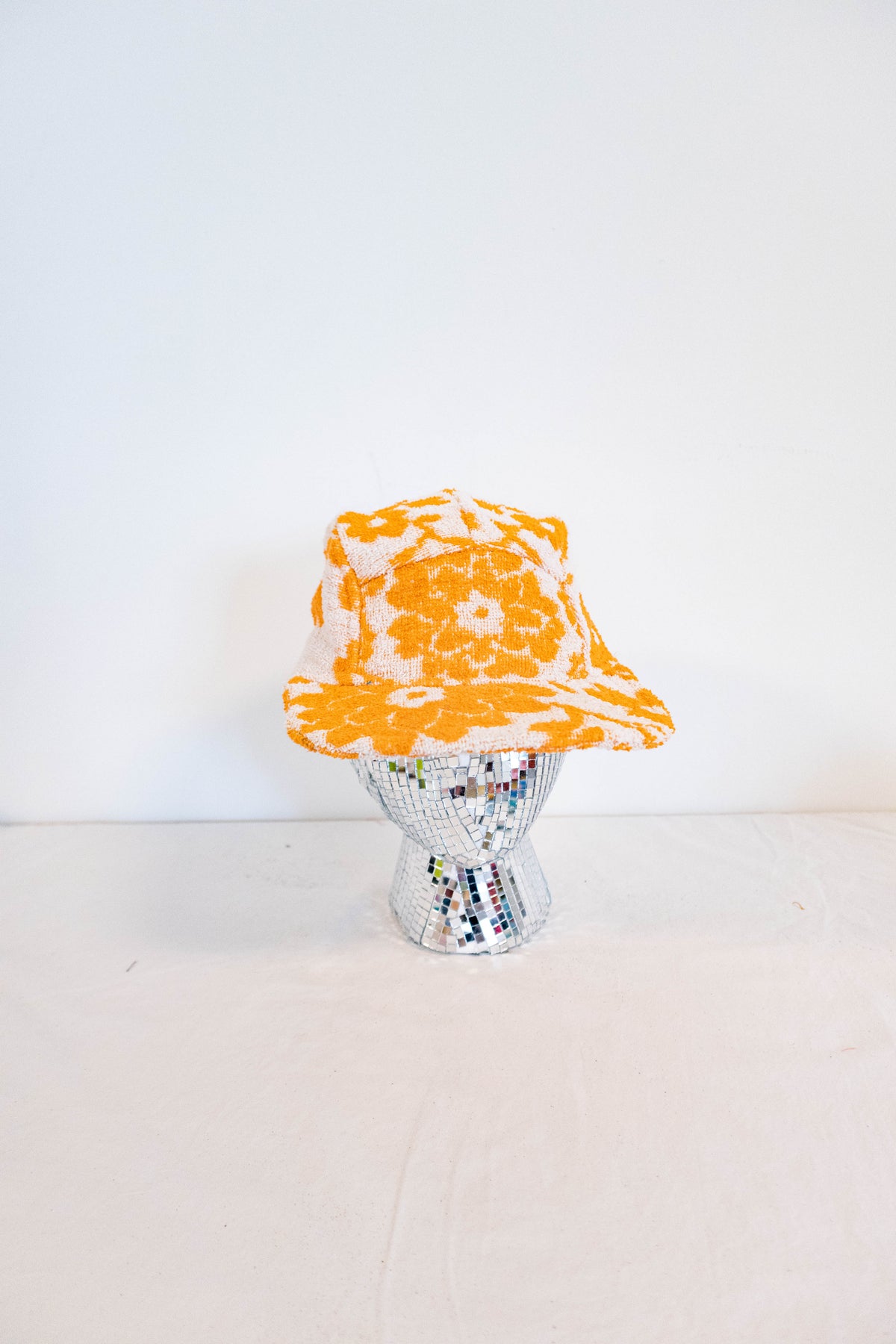 Upcycled Vintage Orange Floral 5-Panel Hat