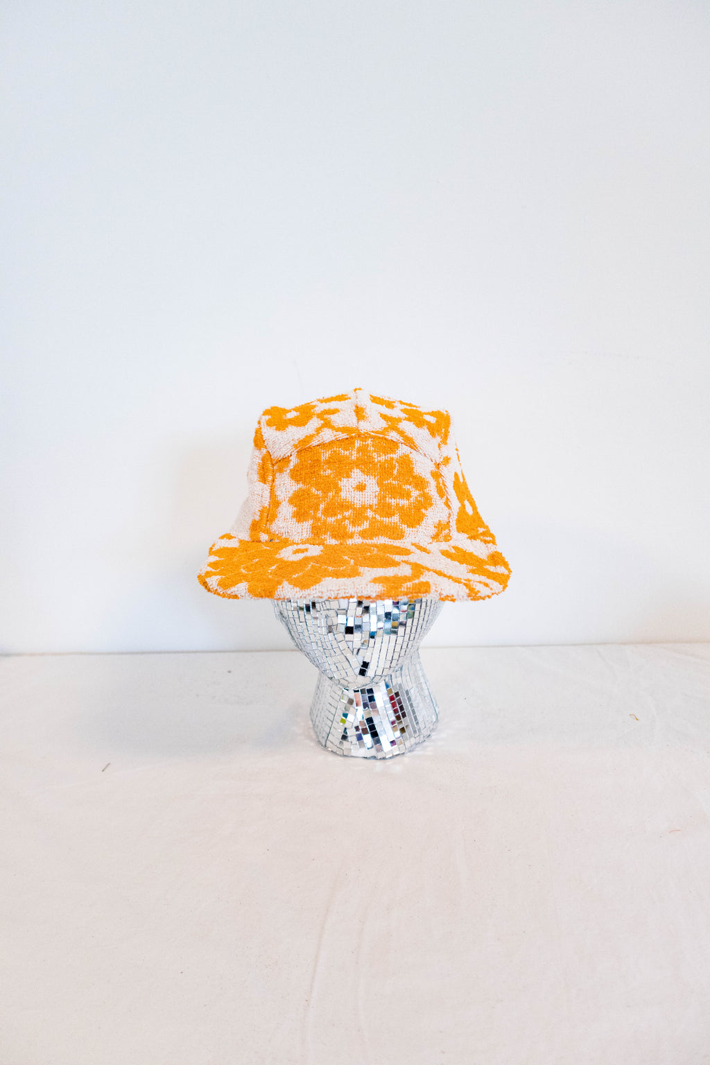 Upcycled Vintage Orange Floral 5-Panel Hat