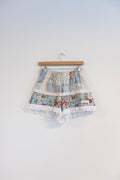 Ruffle Hem Upcycled Quilt Shorts