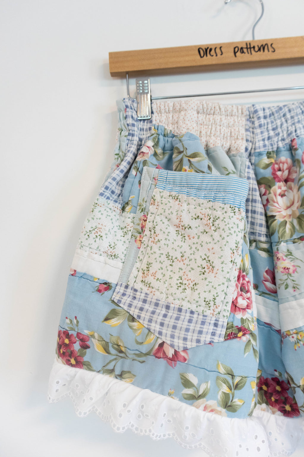 Ruffle Hem Upcycled Quilt Shorts