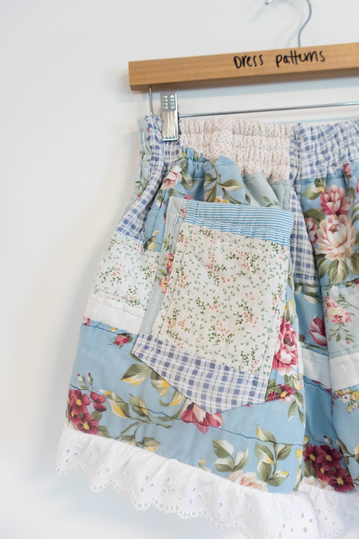Ruffle Hem Upcycled Quilt Shorts