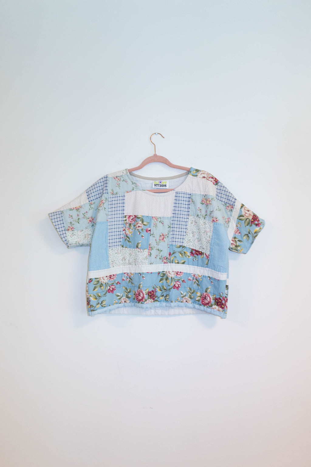 Upcycle Blue Flower Quilted Top