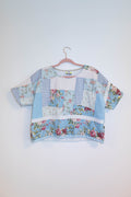 Upcycle Blue Flower Quilted Top
