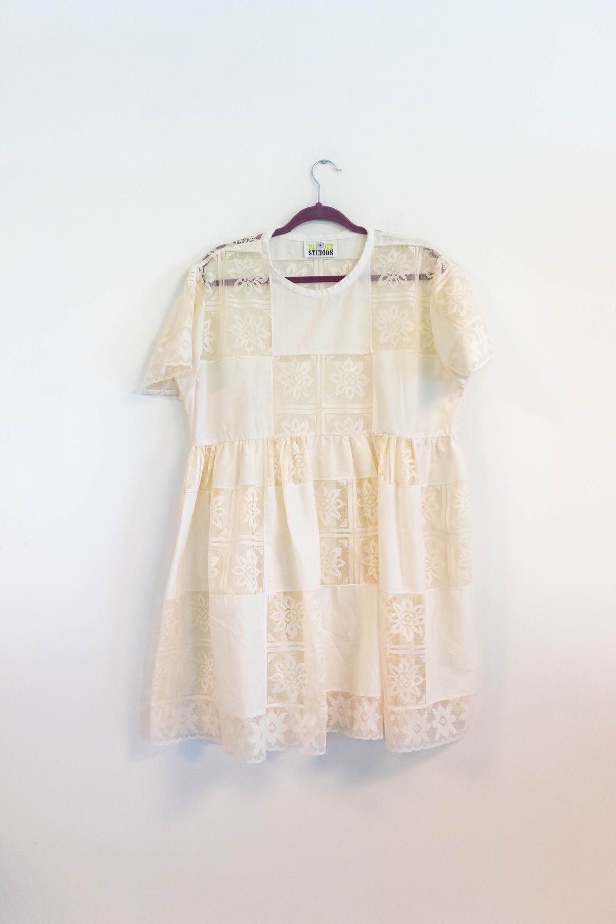 Upycyled Vintage Lace Tablecloth Babydoll Dress