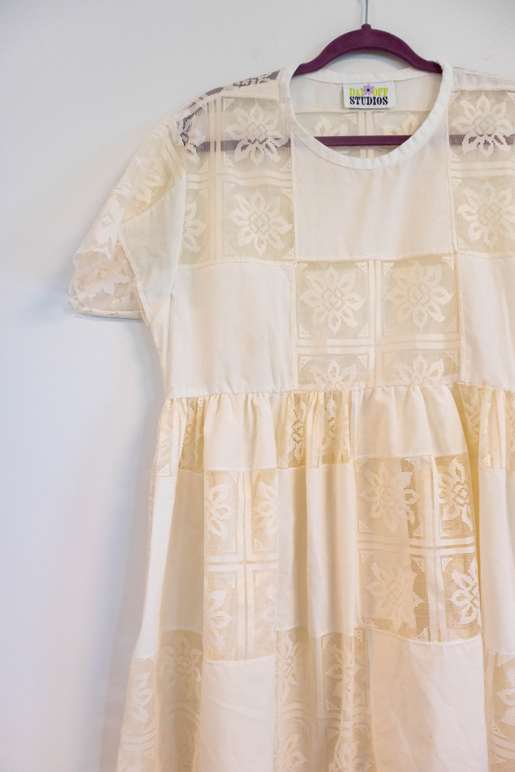 Upycyled Vintage Lace Tablecloth Babydoll Dress