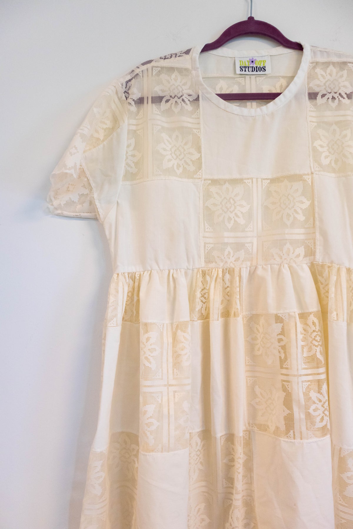 Upycyled Vintage Lace Tablecloth Babydoll Dress
