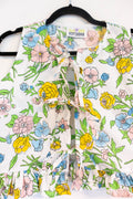 Upcyled Floral Bed Sheet Ruffle Blouse