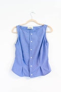 Blue Boatneck Button Down