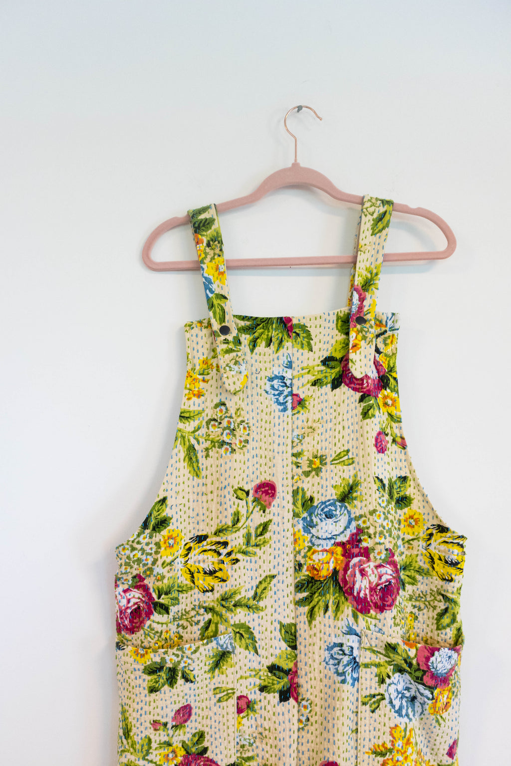 Upcyled Floral Quilt Dungarees