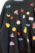 Embroidered Fruit Party Sweatshirt - XL