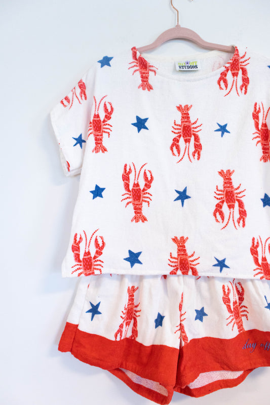 Lobster + Stars Terrycloth Matching Set - M