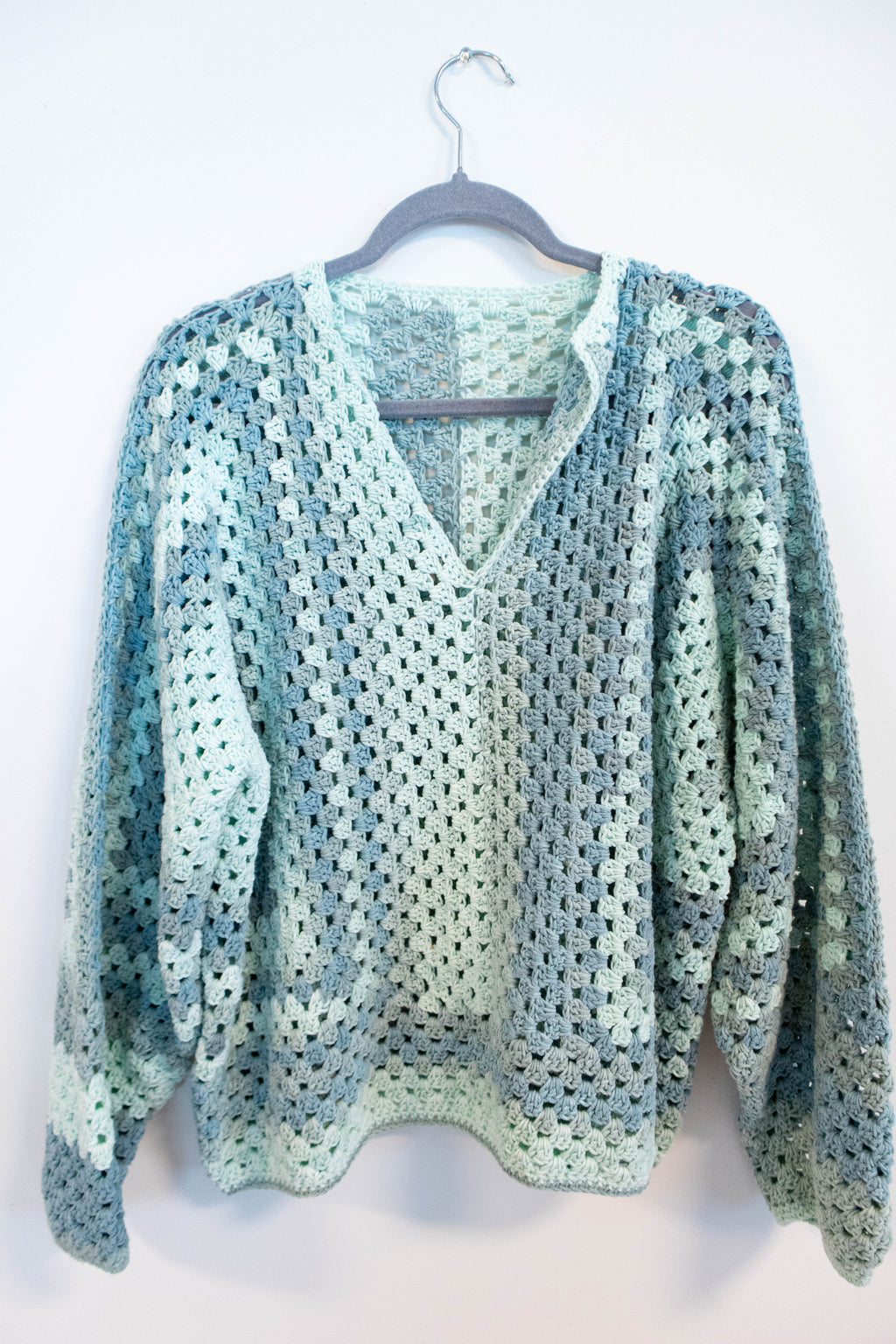 Handmade V-Neck Crocheted Sweater