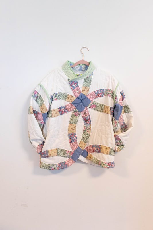 One of a Kind Upcycled Wedding Ring Quilt Jacket