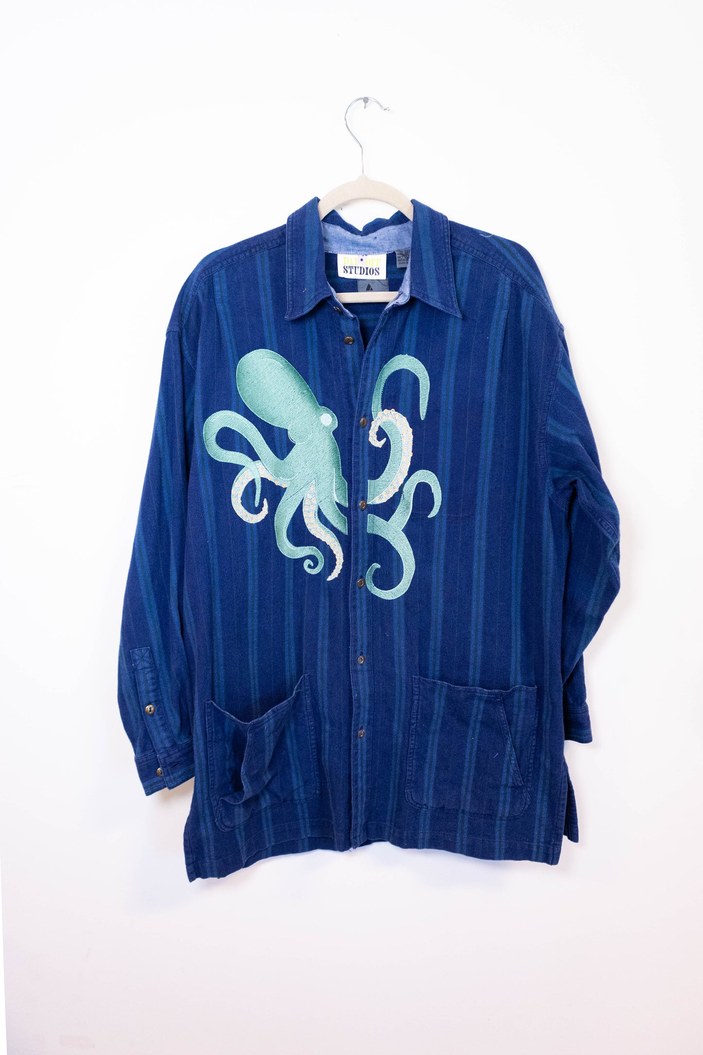 Vintage 1990s Upcycled Octopus Button Down
