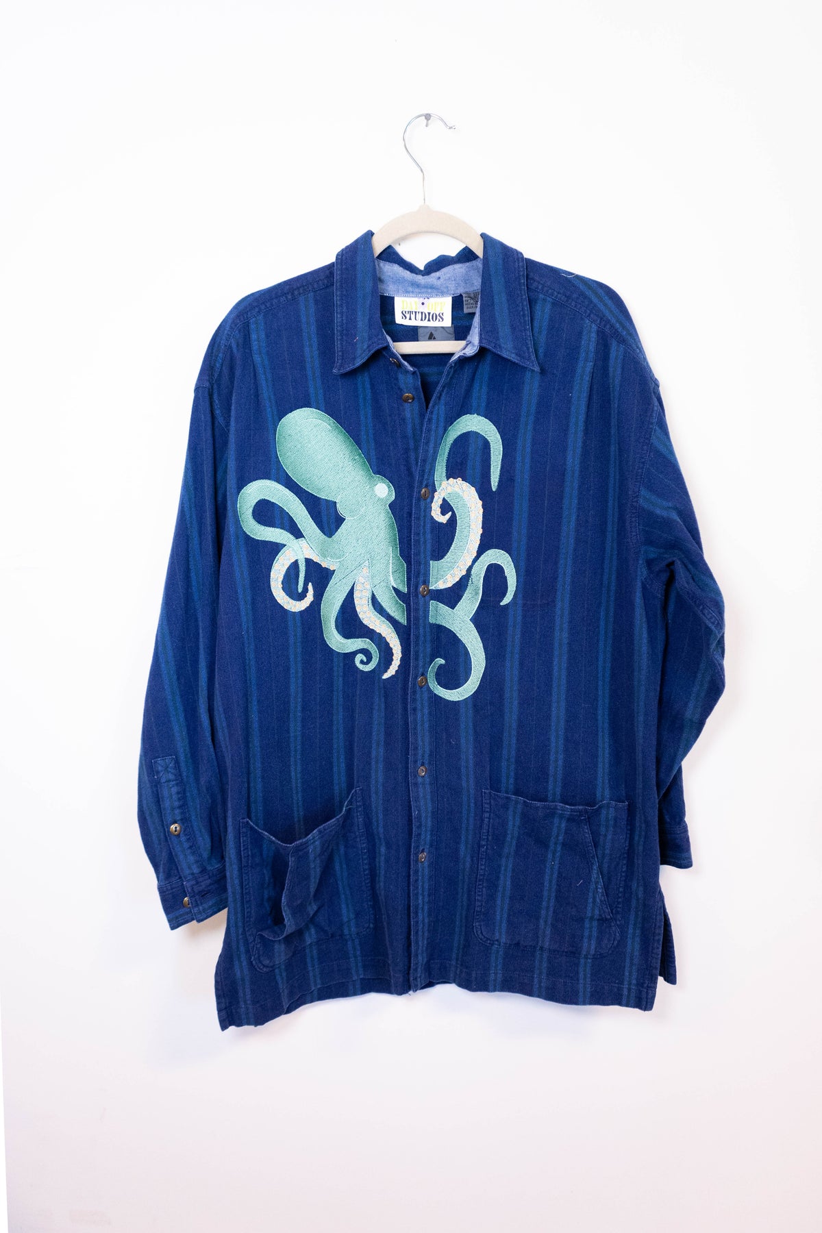 Vintage 1990s Upcycled Octopus Button Down