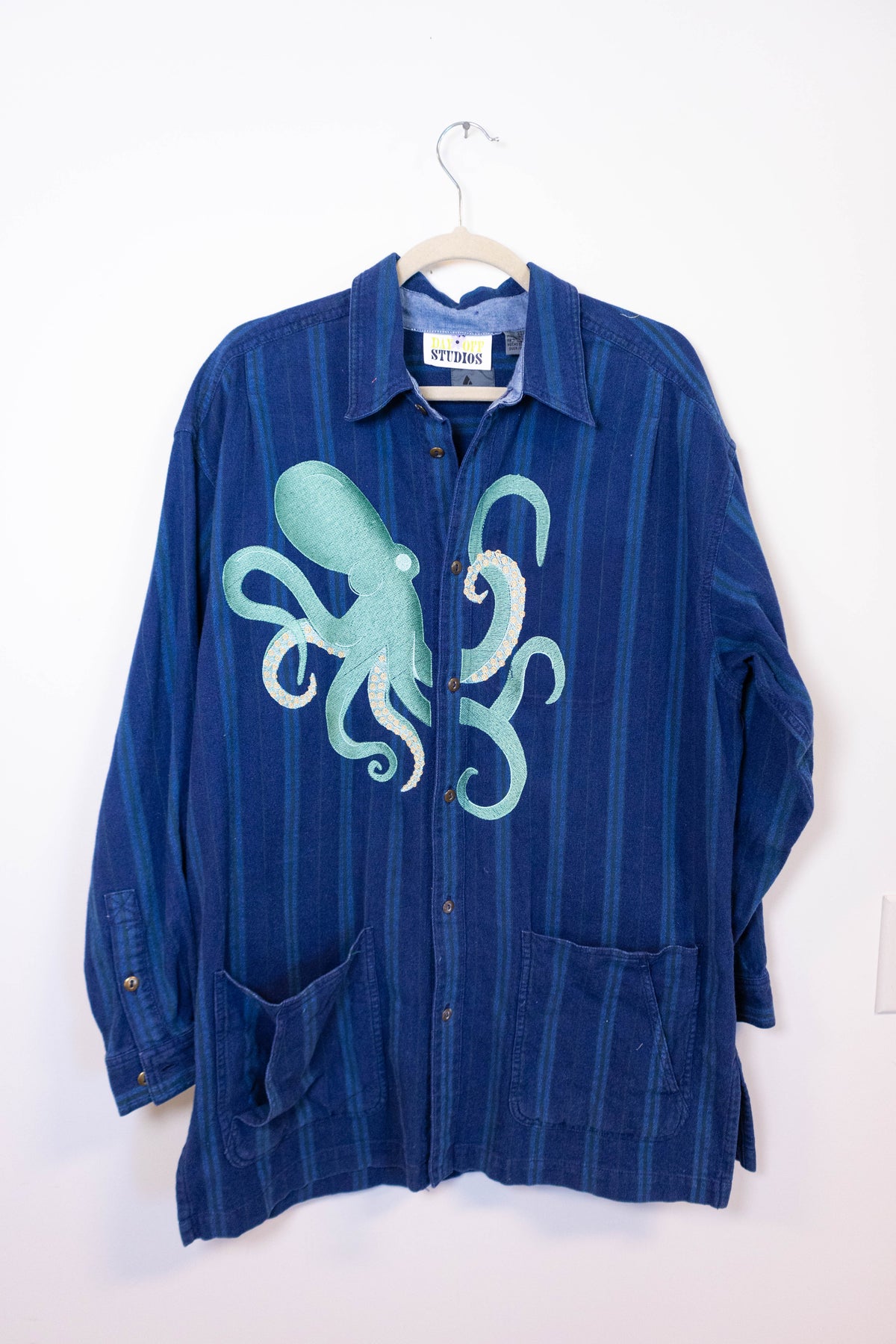 Vintage 1990s Upcycled Octopus Button Down