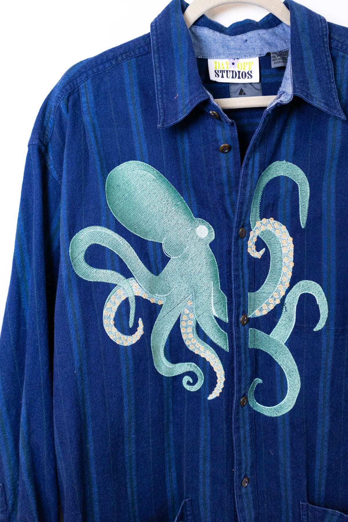 Vintage 1990s Upcycled Octopus Button Down