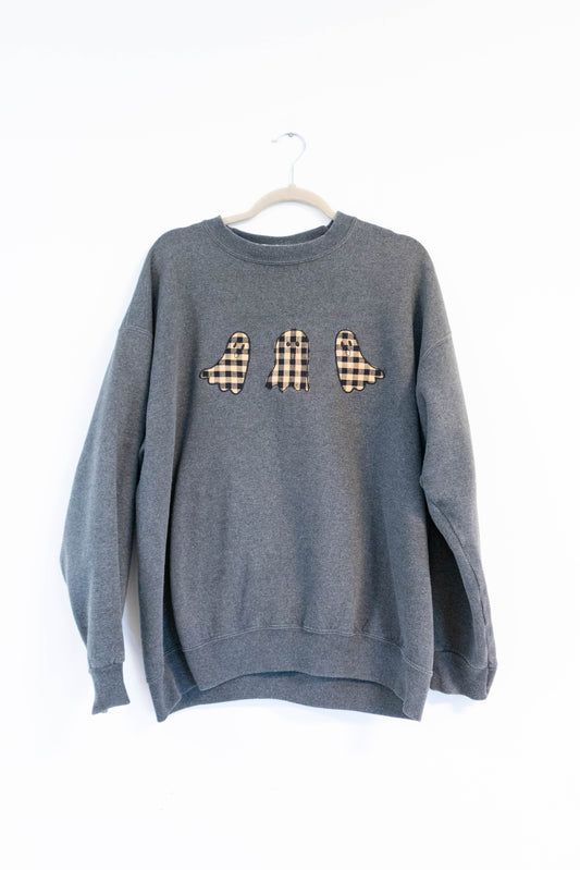 🖤 Plaid Ghost Crewneck - XL