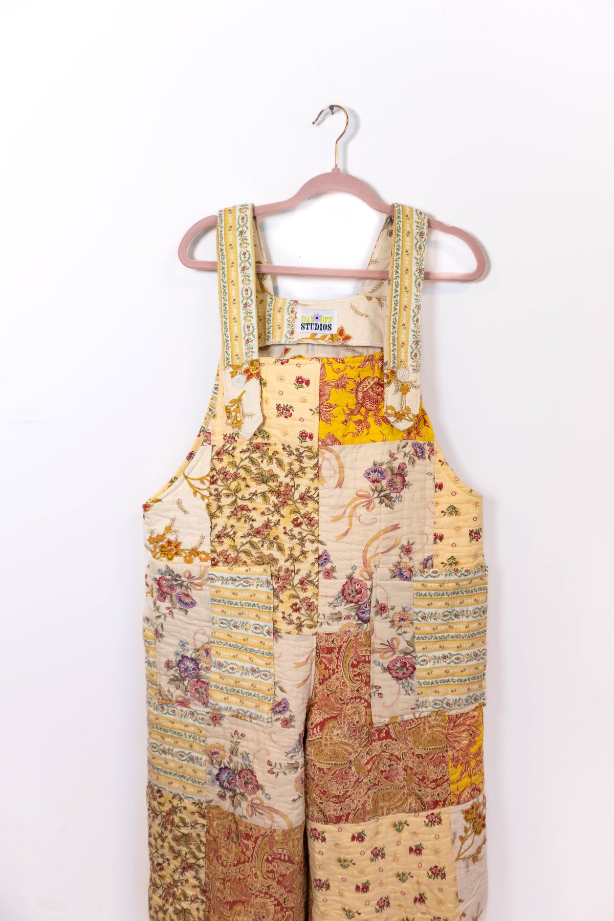 Upcycled Vintage Quilt Overalls – Patchwork Floral One of One