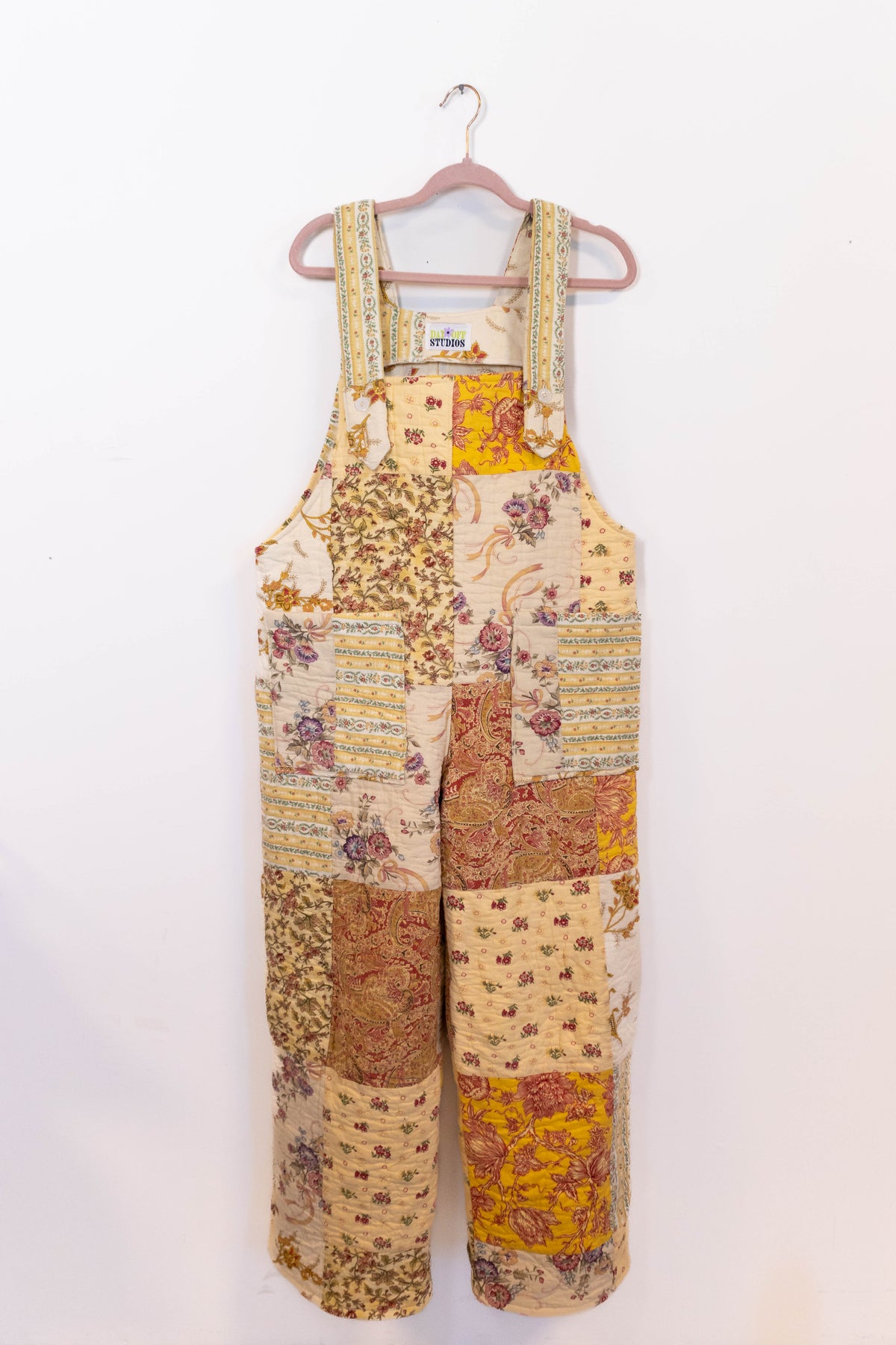 Upcycled Vintage Quilt Overalls – Patchwork Floral One of One