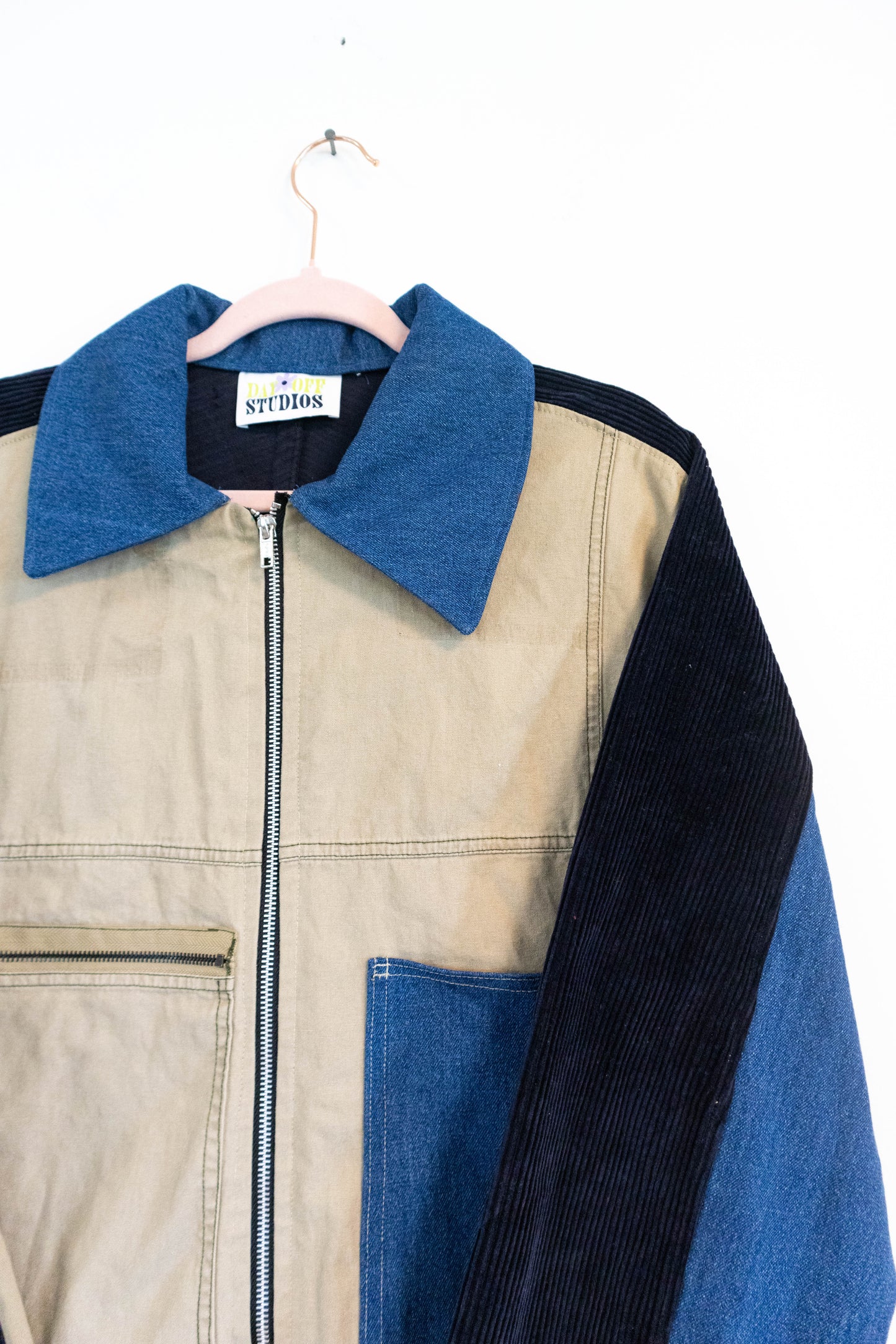 Reworked Cargo + Denim Chore Coat