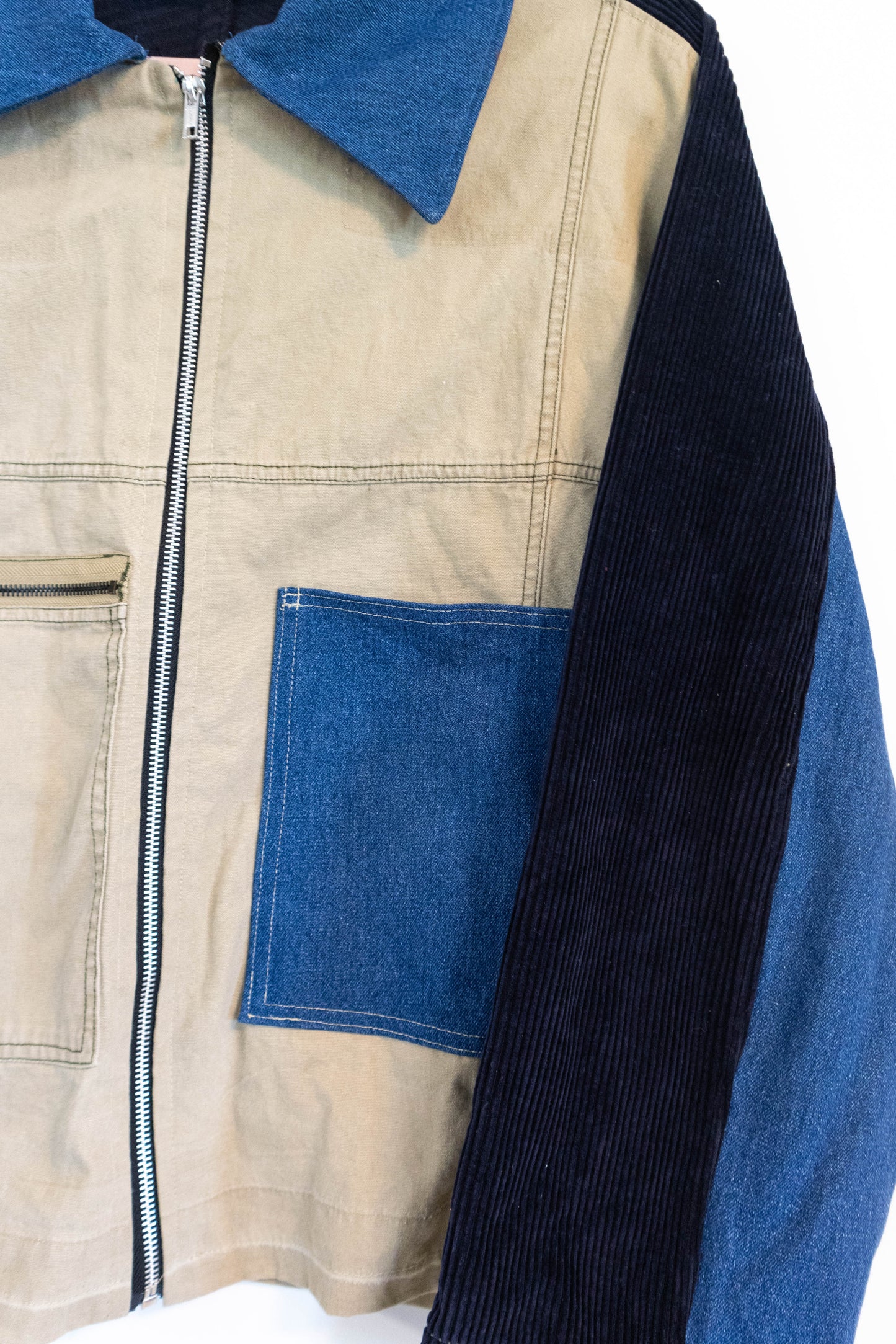 Reworked Cargo + Denim Chore Coat